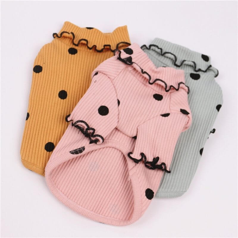 Cozy, Cute, and Comfortable: The Polka Dot Ruffle Sleeve Dog Sweater