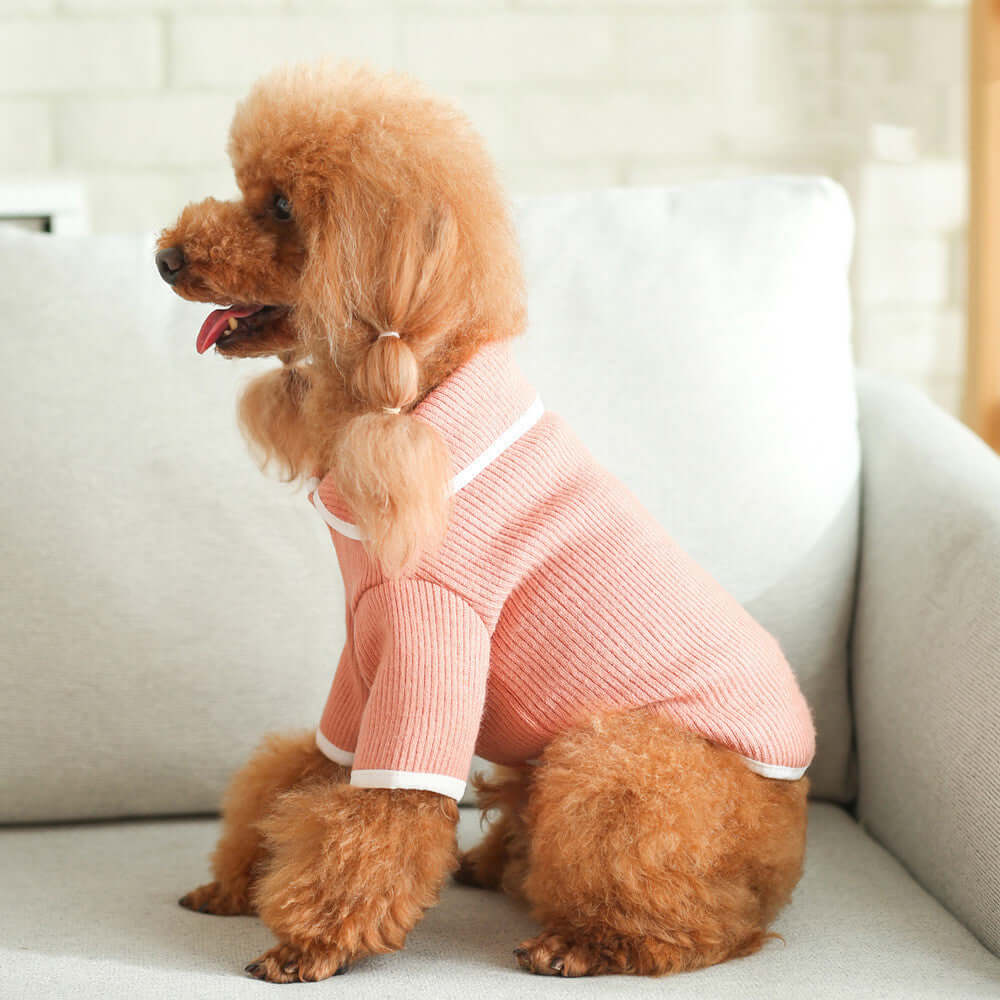 Dog Lapel Knit Sweater