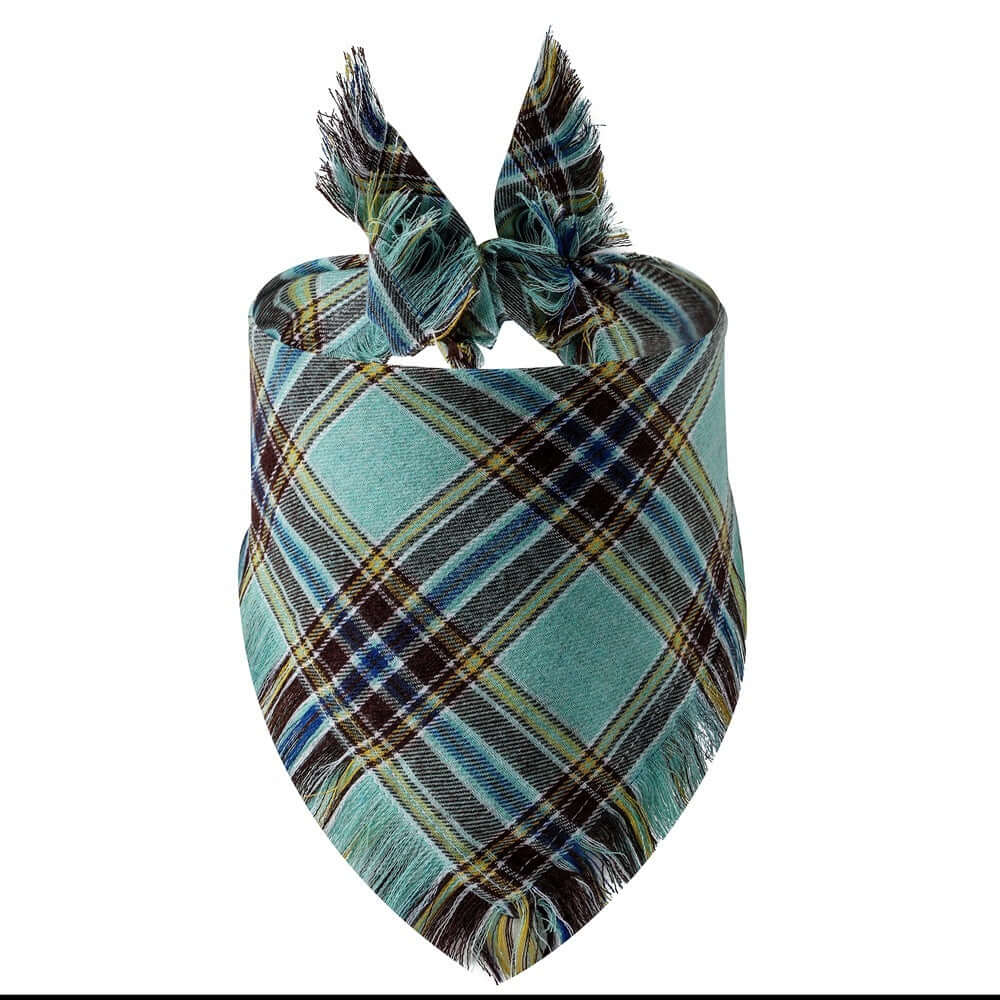 Plaid Tassel Triangle Scarf Pet Dog