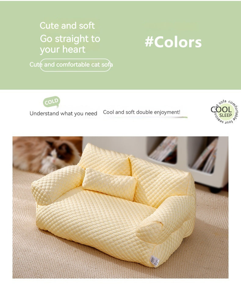 Pet Sofa Four Seasons Universal Removable And Washable Kennel Waterproof Breathable Ice Silk