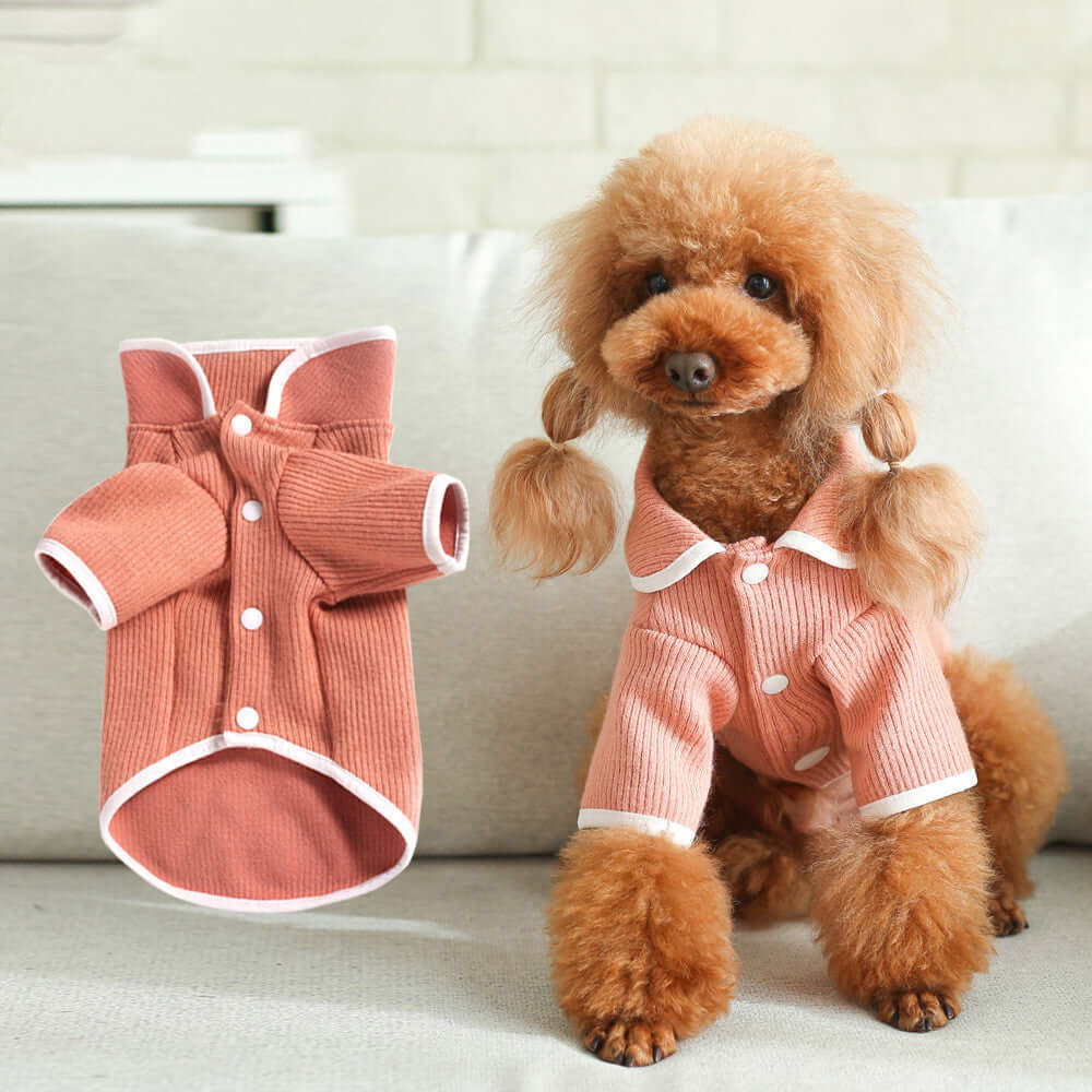 Dog Lapel Knit Sweater