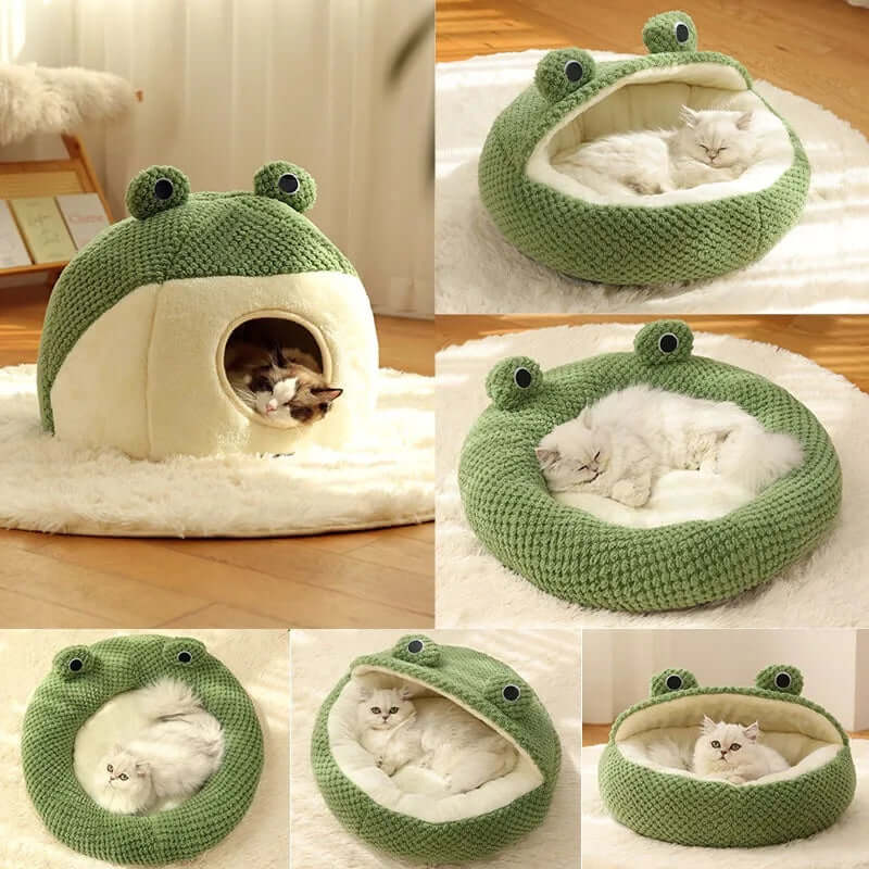 Pet Cat Nest Little Frog Series Warm Plush Mat Autumn Winter Pet House Full Package Nest For Small Cats Within 5KG