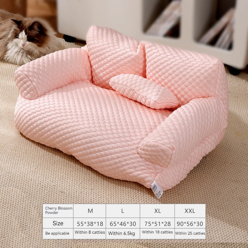 Pet Sofa Four Seasons Universal Removable And Washable Kennel Waterproof Breathable Ice Silk