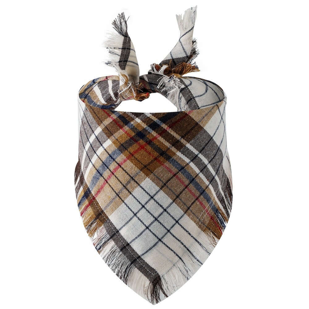 Plaid Tassel Triangle Scarf Pet Dog